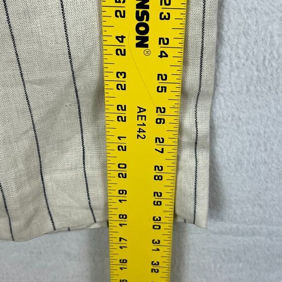 Banana Republic Wide Leg Striped Linen Pants Women's Size 2 Ivory Black Career - Picture 5 of 8